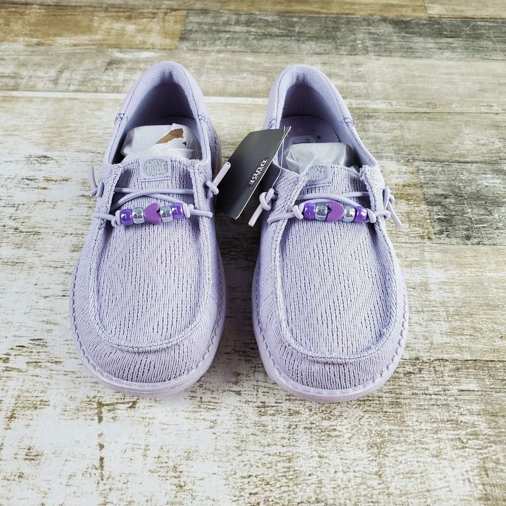 Hey Dude Wendy Funk Shoelry Kids Loafer Shoes Sz 13 C13 Purple Comfort Round Toe